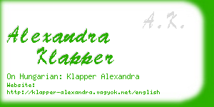 alexandra klapper business card